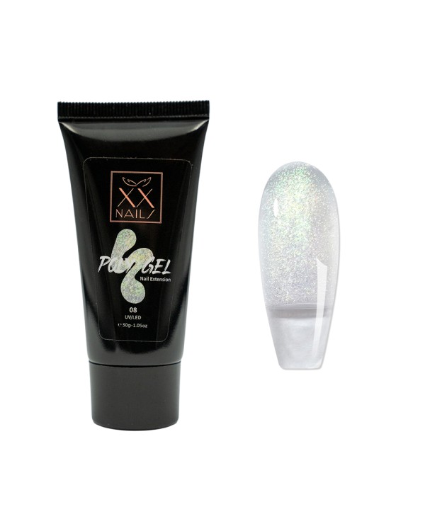 Poly gel 08 - Silver glitter - 30 g